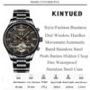 KINYUED Automatic 42mm Mens Watches Tourbillon Gold Skeleton Men Watch - Image 3