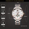 KINYUED Skeleton Watch Automatic Men Luxury Mechanical Watches Tourbillon Clock Mechanism Moon Phase - Image 2