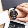 KINYUED Skeleton Watch Automatic Men Luxury Mechanical Watches Tourbillon Clock Mechanism Moon Phase - Image 3