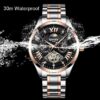 KINYUED Skeleton Watch Automatic Men Luxury Mechanical Watches Tourbillon Clock Mechanism Moon Phase - Image 4