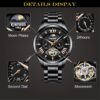 KINYUED Skeleton Watch Automatic Men Luxury Mechanical Watches Tourbillon Clock Mechanism Moon Phase - Image 5