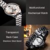 KINYUED Business Automatic Watches Men Luxury Brand Diamond Mechanical Skeleton Watch - Image 4