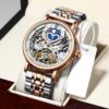 KINYUED Business Tourbillon Mechanical Watches Automatic Watch Men Luxury Moon Phase Wristwatch Full Steel - Image 2