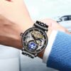 KINYUED Business Tourbillon Mechanical Watches Automatic Watch Men Luxury Moon Phase Wristwatch Full Steel - Image 4