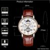 KINYUED Chronograph Mens Brand Automatic Mechanical Watches Leatehr Skeleton Watch - Image 2