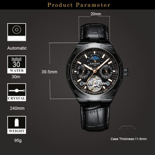 KINYUED Classic Mens Watches Automatic Mechanical Watch - Image 2