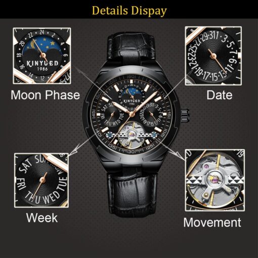KINYUED Classic Mens Watches Automatic Mechanical Watch - Image 4