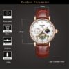 KINYUED Classic Mens Watches Automatic Mechanical Watch Tourbillon Clock Genuine Leather Waterproof Military - Image 2
