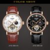 KINYUED Classic Mens Watches Automatic Mechanical Watch Tourbillon Clock Genuine Leather Waterproof Military - Image 3