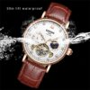 KINYUED Classic Mens Watches Automatic Mechanical Watch Tourbillon Clock Genuine Leather Waterproof Military - Image 4
