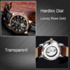 KINYUED Tourbillon Mechanical Watch Men Automatic Waterproof Skeleton Leather Moon Phase Watch - Image 3