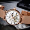KINYUED Luxury Men's Mechanical Watches Automatic Tourbillon Wristwatch Moon Phase Watch