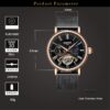 KINYUED Luxury Men's Mechanical Watches Automatic Tourbillon Wristwatch Moon Phase Watch - Image 3