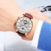 KINYUED Men Watch Automatic Moon Phase Calendar Tourbillon Mens Skeleton Mechanical Watches - Image 6