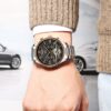KINYUED Mens Perpetual Calendar Automatic Mechanical Watches Sapphire Stainless Steel Skeleton Watch - Image 6