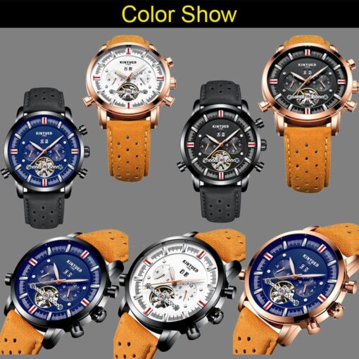 KINYUED Mens Top Brand Mechanical Watches Luxury Perpetual Tourbillon Automatic Watch - Image 3