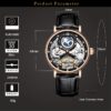 KINYUED Automatic Watch with Moon Phase Luxury Steampunk Men Mechanical Watches - Image 2