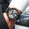 KINYUED Automatic Watch with Moon Phase Luxury Steampunk Men Mechanical Watches - Image 4