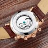 KINYUED Tourbillon Automatic Watch Men Rose Gold Mechanical Skeleton Watch Military Sports - Image 2