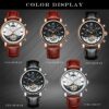 KINYUED Tourbillon Automatic Watch Men Rose Gold Mechanical Skeleton Watch Military Sports - Image 3