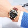 KINYUED Tourbillon Automatic Watch Men Rose Gold Mechanical Skeleton Watch Military Sports - Image 6