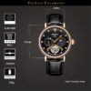 KINYUED Watch Skeleton Dial Dual Moon Phase Mechanical Watches - Image 5