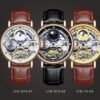 KINYUED Watch Automatic Mens Mechanical Watches Moon Phase Multiple Time Zone Men Wristwatches - Image 3